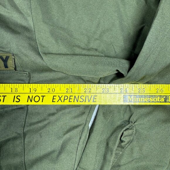 Vintage U.S. Army OG-107 Utility Shirt Jacket Green Military Fatigue Cotton L - Picture 8 of 9